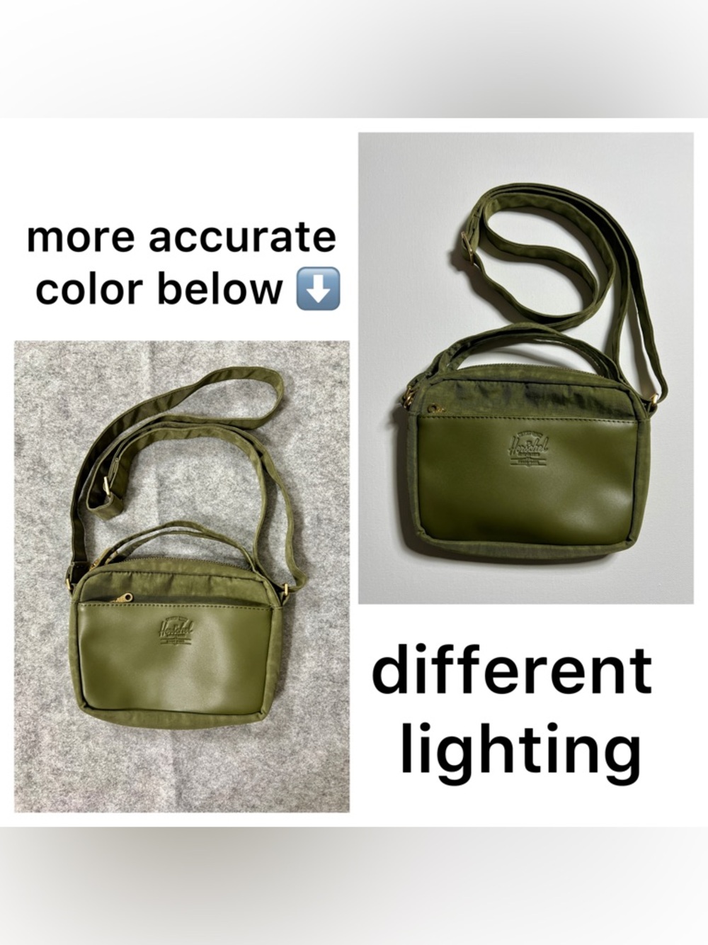 Herschel Supply Co mini Orion green adjustable crossbody bag EUC - Picture 4 of 17